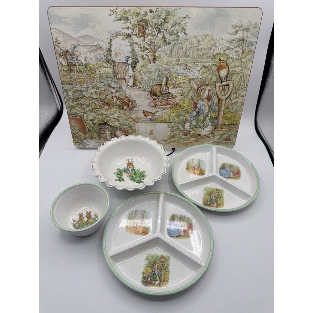 Pottery Barn Kids Beatrix Potter Peter Rabbit Plates Bowls Placemat Lot